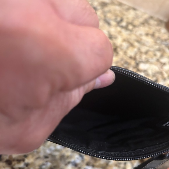 COACH Shoulder Bag Signature 6016 Gray Black Canvas Leather Used Crossbody Pouch - Picture 6 of 6